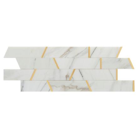 Calacatta Brass Linear Polished Marble Mosaic Calacatta Brass Linear Polished Marble Mosaic