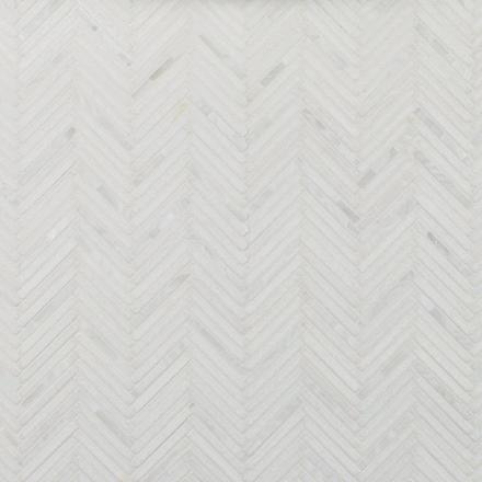 Celine Chevron Thassos Mother of Pearl Marble Mosaic Celine Chevron Thassos Mother of Pearl Marble Mosaic