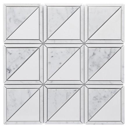 Hudson Bianco Carrara Thassos Polished Marble Mosaic Hudson Bianco Carrara Thassos Polished Marble Mosaic