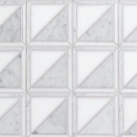 Hudson Bianco Carrara Thassos Polished Marble Mosaic Hudson Bianco Carrara Thassos Polished Marble Mosaic