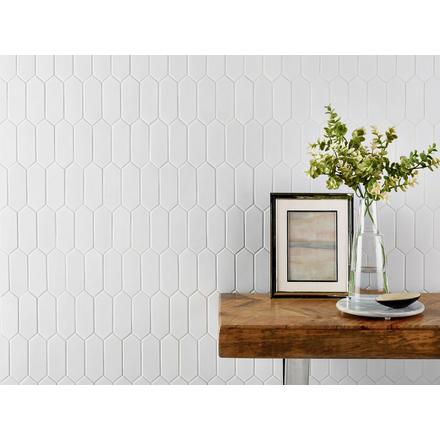 White Picket Square Matte Porcelain Mosaic White Picket Square Matte Porcelain Mosaic