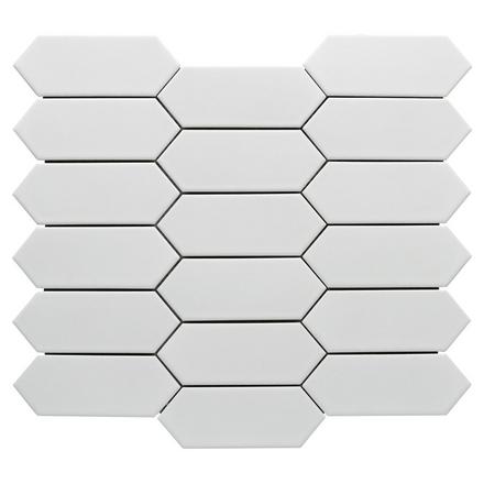 White Picket Square Matte Porcelain Mosaic White Picket Square Matte Porcelain Mosaic