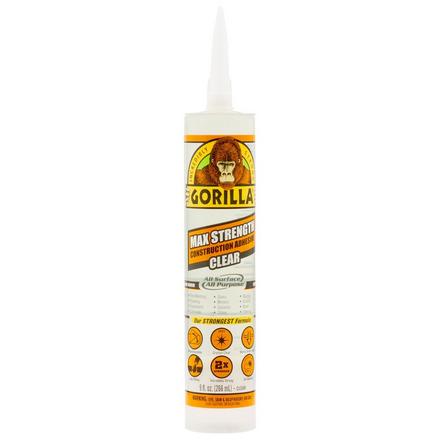 Gorilla 9oz. Clear Ultimate Construction Adhesive Gorilla 9oz. Clear Ultimate Construction Adhesive