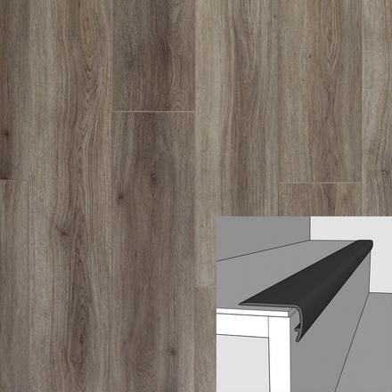 Portland Pine 94in. Vinyl Overlapping Stair Nose Portland Pine 94in. Vinyl Overlapping Stair Nose