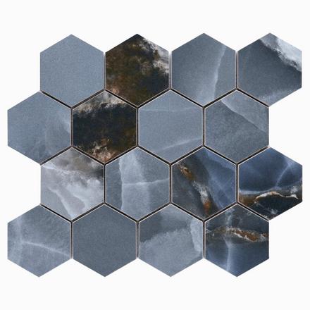 Belize Azul Polished Hexagon Porcelain Mosaic Belize Azul Polished Hexagon Porcelain Mosaic
