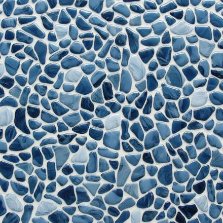 Cobalt Sea Pebble Hot Glass Mosaic Cobalt Sea Pebble Hot Glass Mosaic