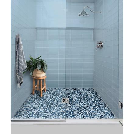 Cobalt Sea Pebble Hot Glass Mosaic Cobalt Sea Pebble Hot Glass Mosaic