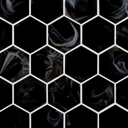 Caviar Hexagon Hot Glass Mosaic Caviar Hexagon Hot Glass Mosaic