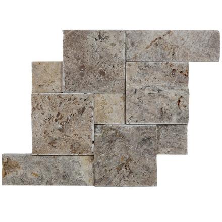 Argento Pattern Splitface Travertine Ledger Panel Argento Pattern Splitface Travertine Ledger Panel