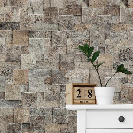 Argento Pattern Splitface Travertine Ledger Panel Argento Pattern Splitface Travertine Ledger Panel