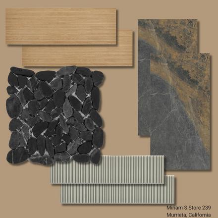 Flat Black Honed Pebble Mosaic Flat Black Honed Pebble Mosaic
