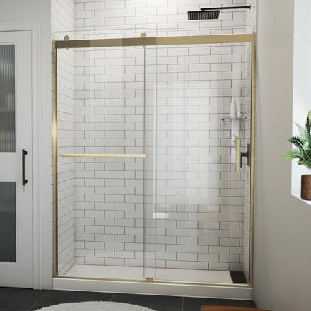 Sapphire-V Brushed Gold Bypass Shower Door Sapphire-V Brushed Gold Bypass Shower Door