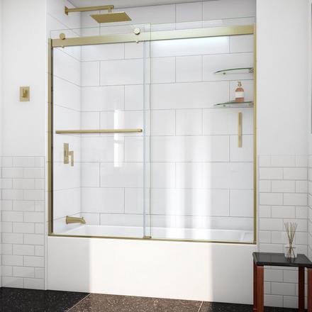 Sapphire Brushed Gold Sliding Shower Door Sapphire Brushed Gold Sliding Shower Door