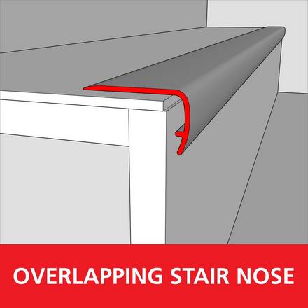 Smokey Oak 94in. Vinyl Overlapping Stair Nose Smokey Oak 94in. Vinyl Overlapping Stair Nose