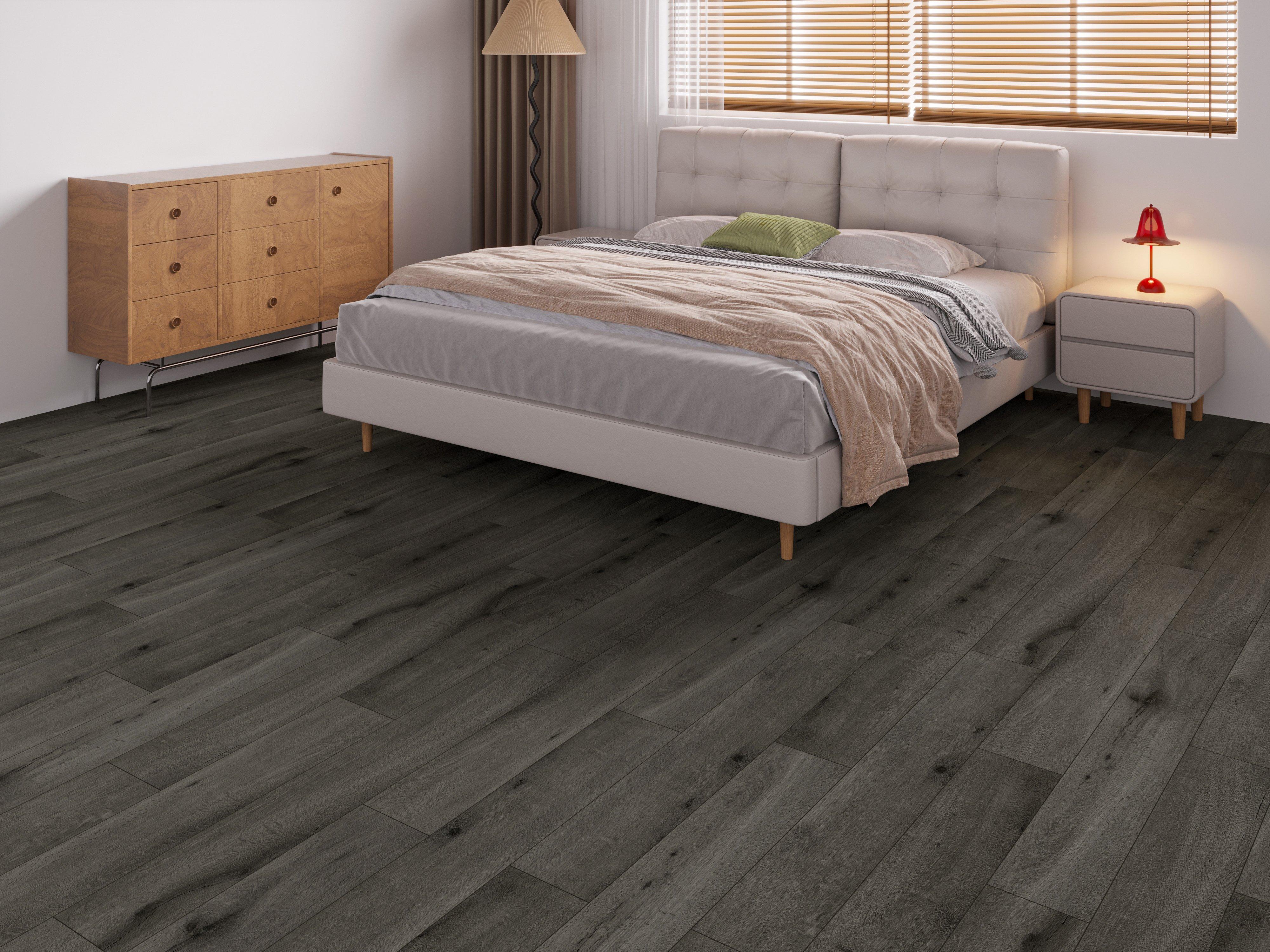 Neptune Gray Waterproof Rigid Core Luxury Vinyl Plank - Cork Pad