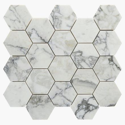 Statuario Gioia  Hexagon Polished Marble Mosaic Statuario Gioia  Hexagon Polished Marble Mosaic