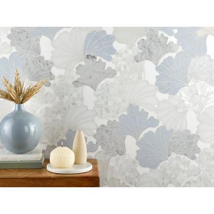 Celeste Bianco Carrara Thassos Mother of Pearl Waterjet Mosaic Celeste Bianco Carrara Thassos Mother of Pearl Waterjet Mosaic