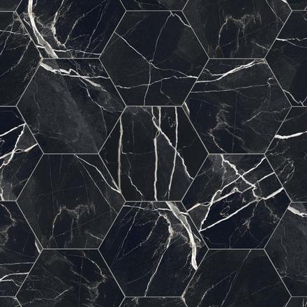 Emporio Black Marble Look Porcelain Hexagon Tile Emporio Black Marble Look Porcelain Hexagon Tile