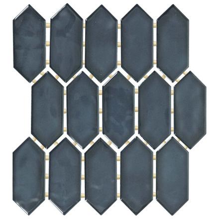 La Belle Antique Blue Picket Ceramic Mosaic La Belle Antique Blue Picket Ceramic Mosaic