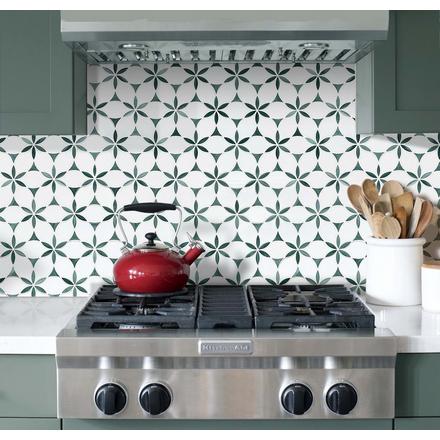 Jade Floral Art Glass Mosaic Jade Floral Art Glass Mosaic