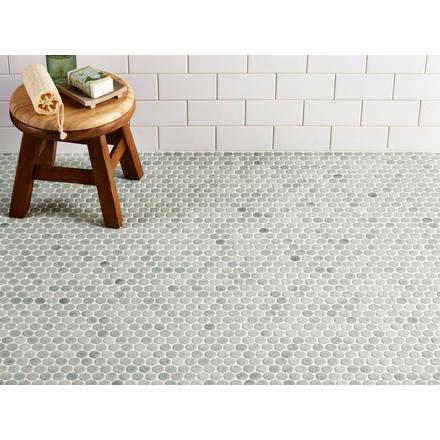 Seafoam Mist Matte Penny Porcelain Mosaic Seafoam Mist Matte Penny Porcelain Mosaic