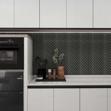 Basalt Herringbone Honed Mosaic Basalt Herringbone Honed Mosaic