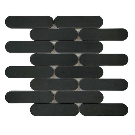 Basalt Elongated Oval Honed Mosaic Basalt Elongated Oval Honed Mosaic