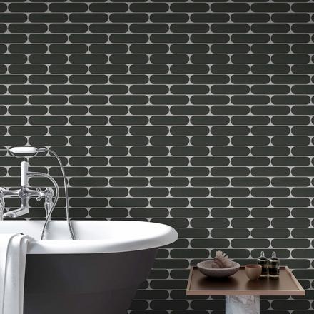 Basalt Elongated Oval Honed Mosaic Basalt Elongated Oval Honed Mosaic