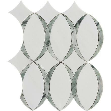 Collette Dolomite Raggio Verde Waterjet Mosaic Collette Dolomite Raggio Verde Waterjet Mosaic