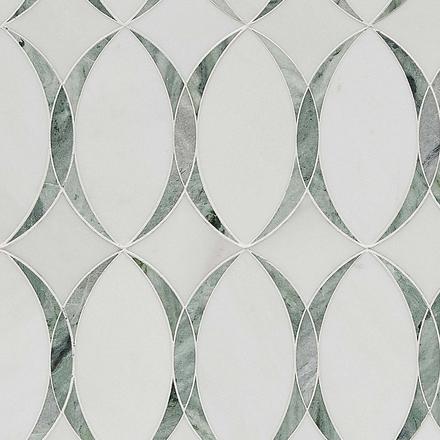 Collette Dolomite Raggio Verde Waterjet Mosaic Collette Dolomite Raggio Verde Waterjet Mosaic