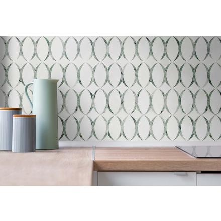 Collette Dolomite Raggio Verde Waterjet Mosaic Collette Dolomite Raggio Verde Waterjet Mosaic