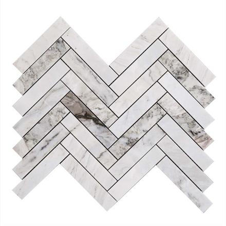 Sorrento Herringbone Polished Marble Mosaic Sorrento Herringbone Polished Marble Mosaic