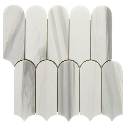 Bianco Venatino Scallop Marble Mosaic Bianco Venatino Scallop Marble Mosaic