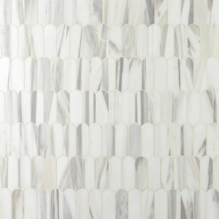 Bianco Venatino Scallop Marble Mosaic Bianco Venatino Scallop Marble Mosaic