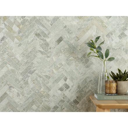 Willow Sage Herringbone Marble Mosaic Willow Sage Herringbone Marble Mosaic