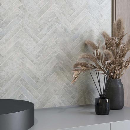 Willow Sage Herringbone Marble Mosaic Willow Sage Herringbone Marble Mosaic