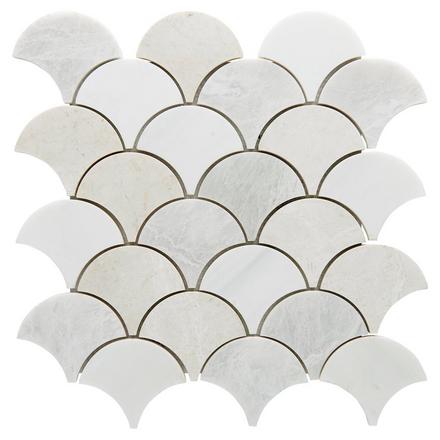 Dolomite Iceberg Blended Fan Marble Mosaic Dolomite Iceberg Blended Fan Marble Mosaic