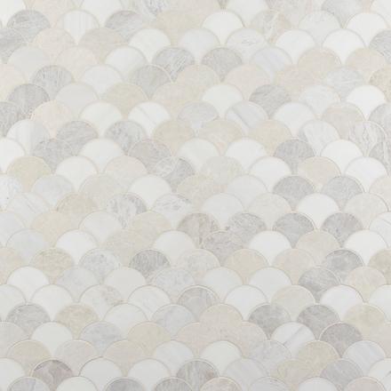 Dolomite Iceberg Blended Fan Marble Mosaic Dolomite Iceberg Blended Fan Marble Mosaic