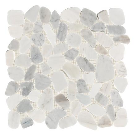 Carrara Mixed Marble II Pebble Mosaic Carrara Mixed Marble II Pebble Mosaic