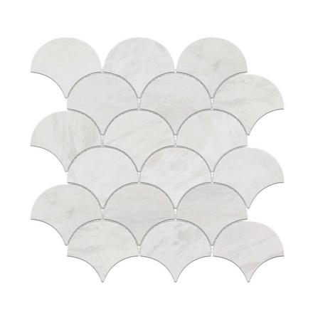 Sahara Carrara Fan Honed Marble Mosaic Sahara Carrara Fan Honed Marble Mosaic