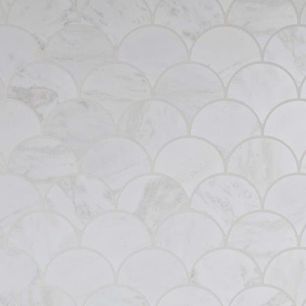 Sahara Carrara Fan Honed Marble Mosaic Sahara Carrara Fan Honed Marble Mosaic