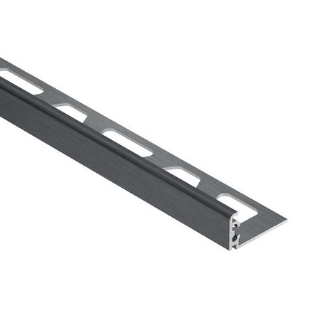 Schluter Jolly Edge Trim 1/2in. Anodized Aluminum Brushed Graphite Schluter Jolly Edge Trim 1/2in. Anodized Aluminum Brushed Graphite