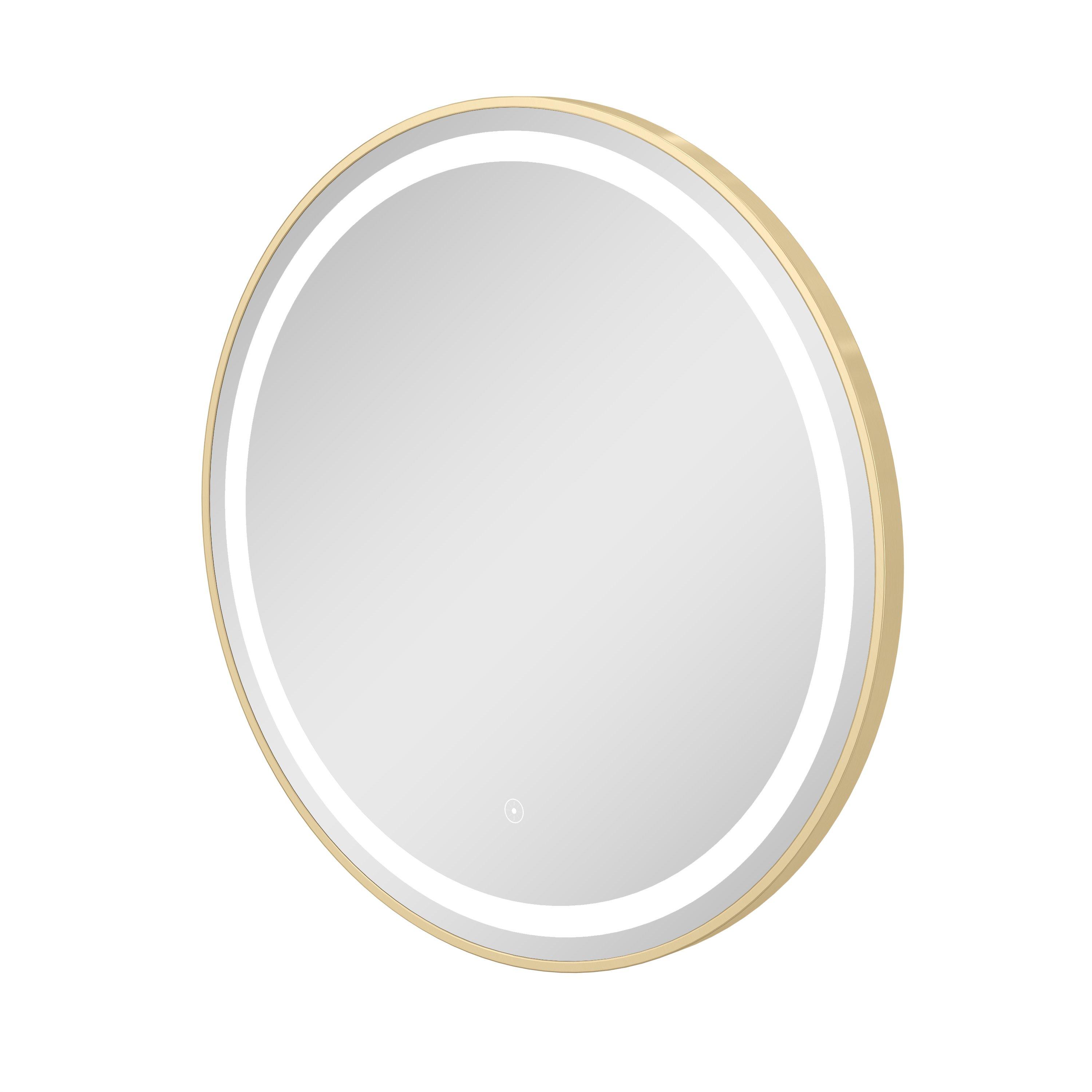 Luna 27.5 in. Brushed Gold LED Mirror