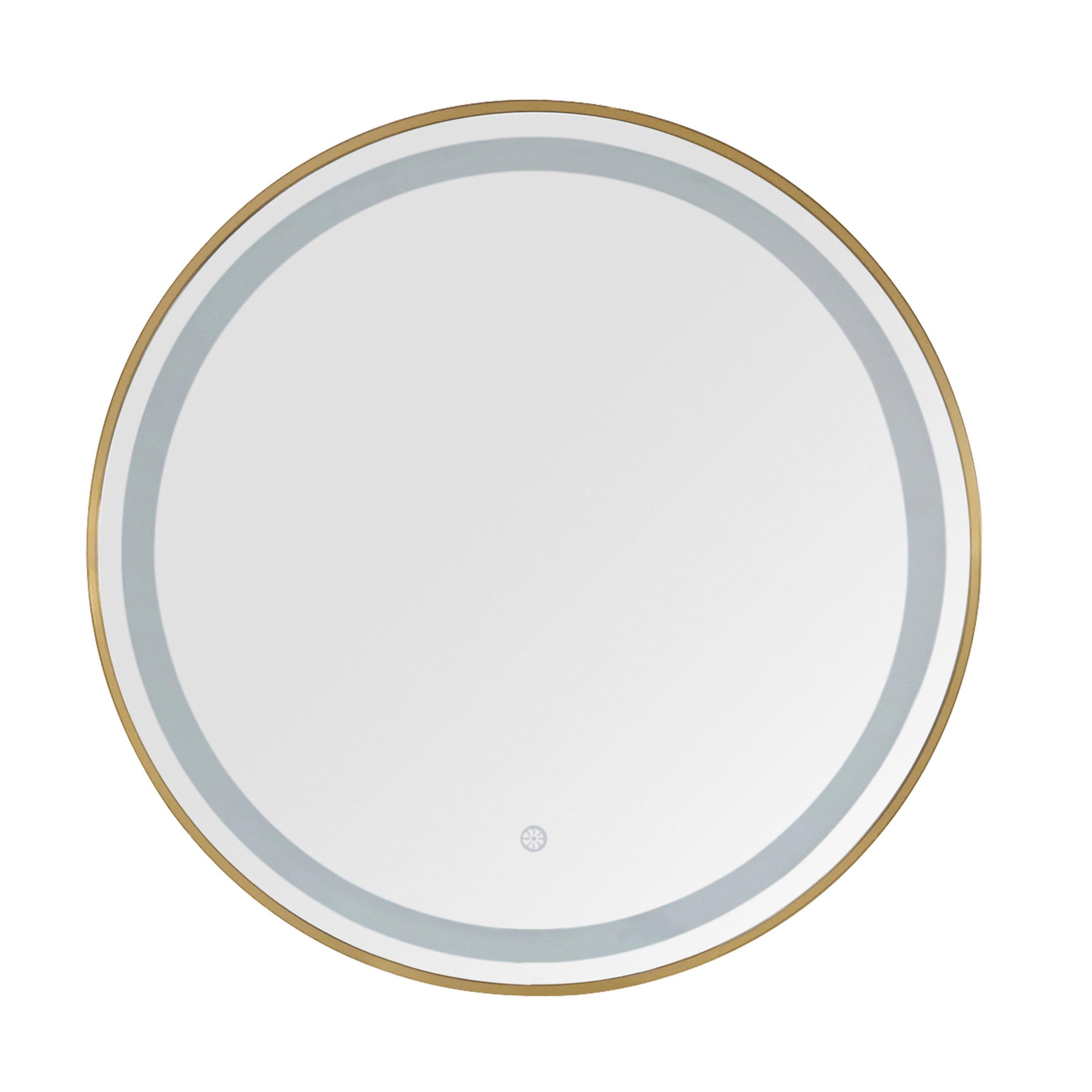 Luna 27.5 in. Brushed Gold LED Mirror