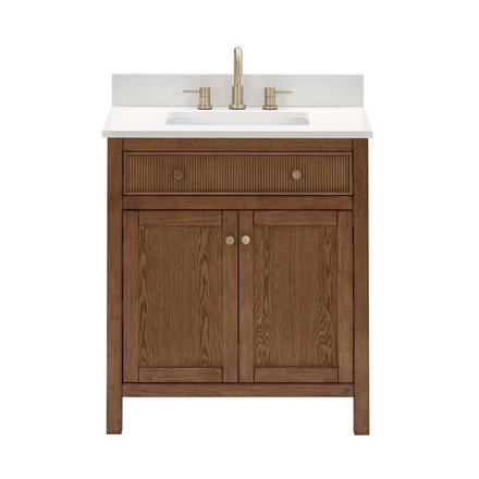 Dylan 31 in. Cinnamon Vanity with Quartz Top Dylan 31 in. Cinnamon Vanity with Quartz Top