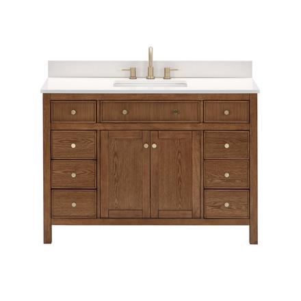 Dylan 49 in. Cinnamon Vanity with Quartz Top Dylan 49 in. Cinnamon Vanity with Quartz Top