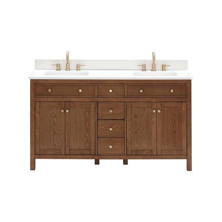 Dylan 61 in. Cinnamon Vanity with Quartz Top Dylan 61 in. Cinnamon Vanity with Quartz Top