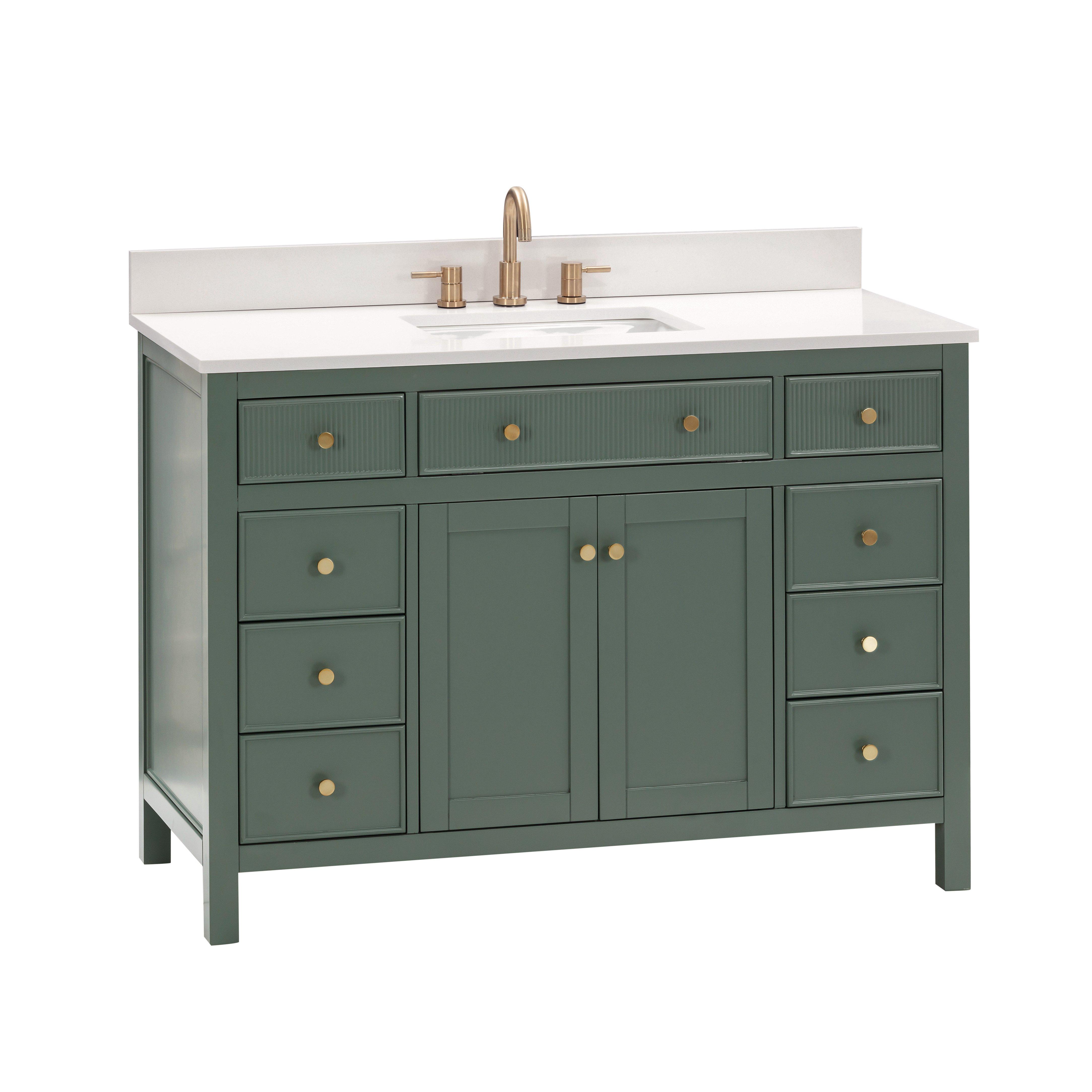 Dylan 49 in. Smoke Green Vanity with Quartz Top
