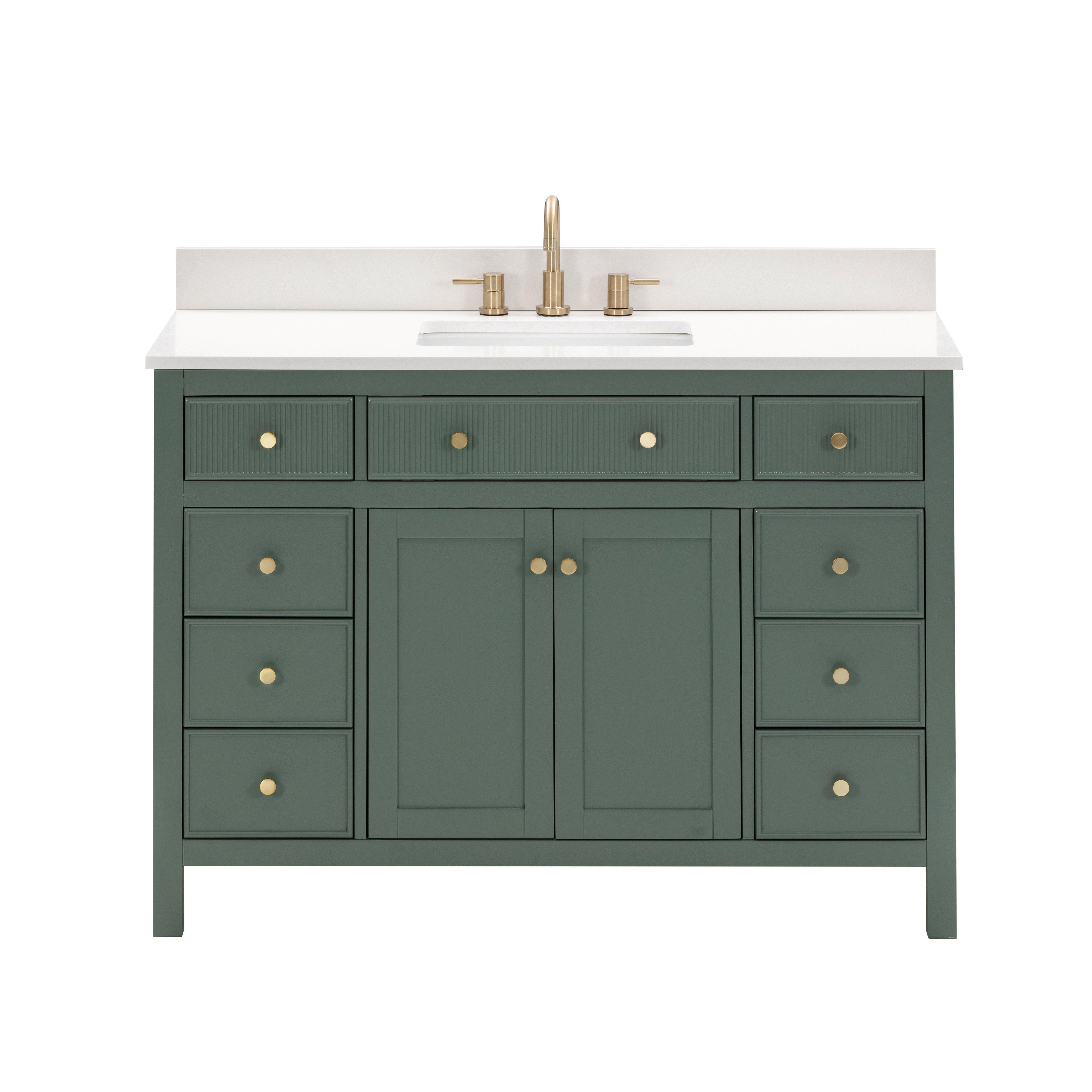 Dylan 49 in. Smoke Green Vanity with Quartz Top