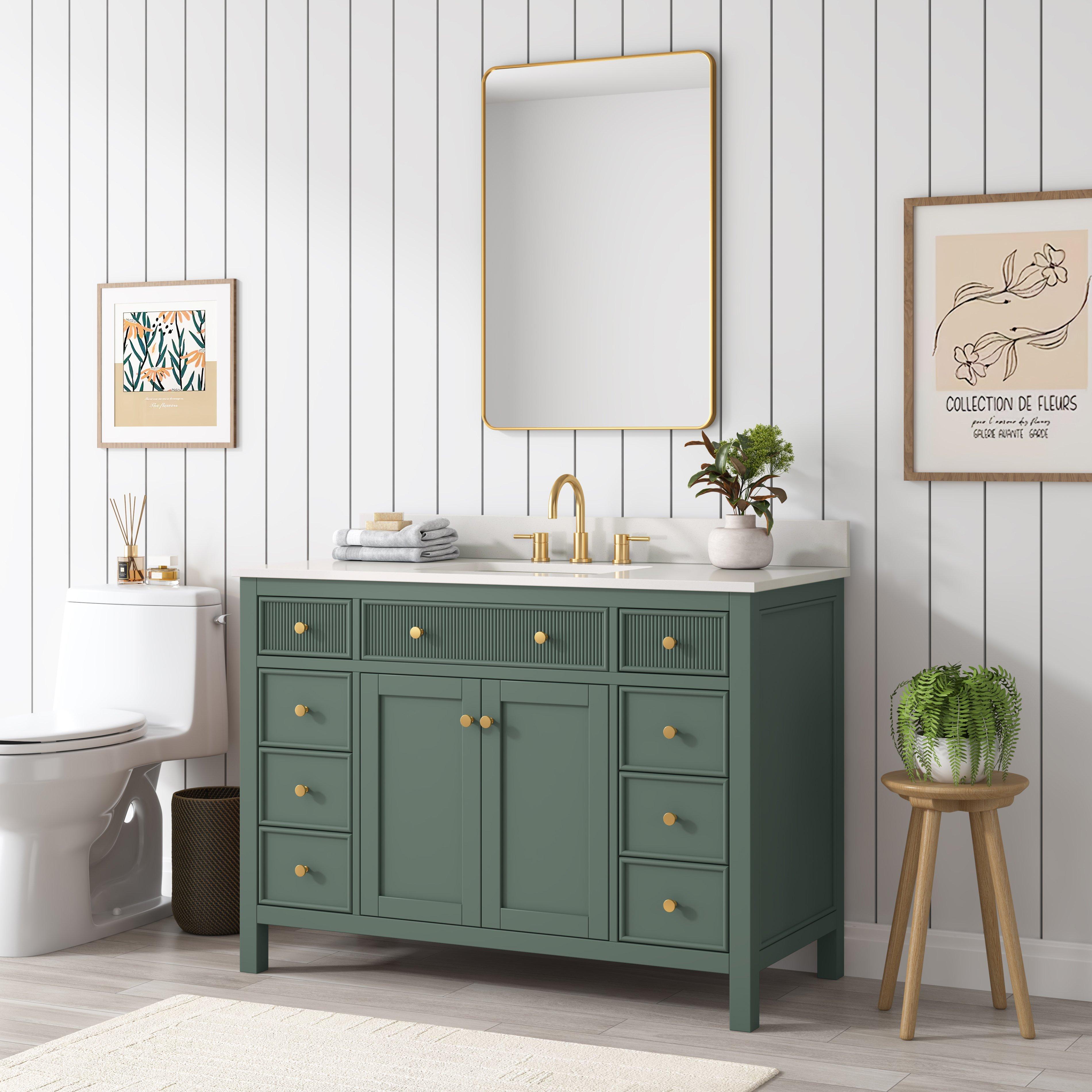 Dylan 49 in. Smoke Green Vanity with Quartz Top